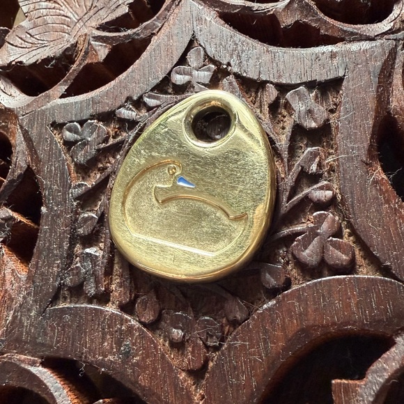 Dooney & Burke brass duck hang tag charm. - Picture 2 of 6